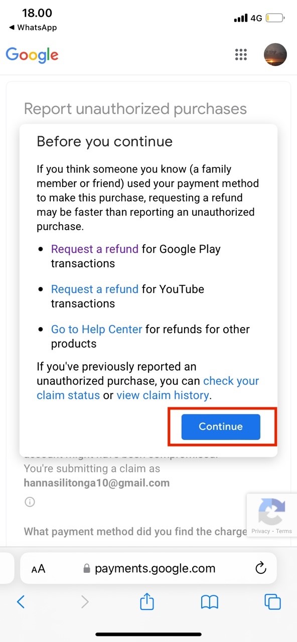 I have an unauthorized transaction I need to report - Google Play Community